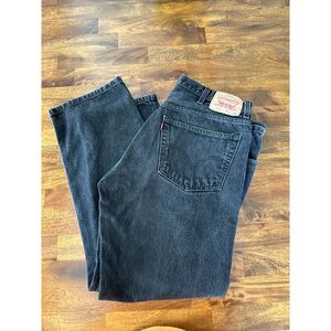 Levis 505 Jeans Mens 38x30 Black Regular Fit Straight Leg Y2K 90s Vtg Denim Mint